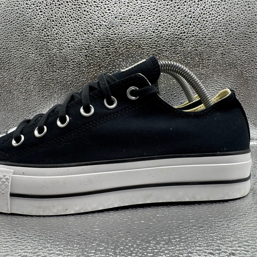 Size 10 Converse All Star Lift Platform Women Black Excellent Canvas Sneakers - Picture 8 of 11